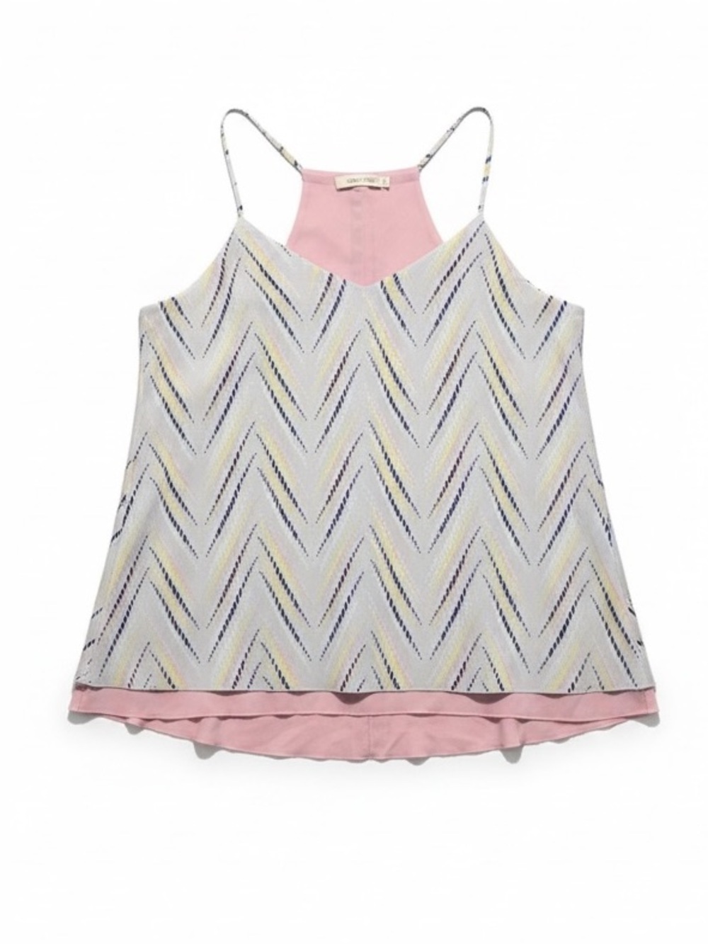 Candie’s Reversible Tank Top Chevron Print Pink Cami – Large